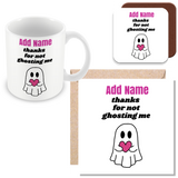 Muggz - Personalised Thanks for Not Ghosting Me Mug, Card, Coaster Gift sets - Couples in Love