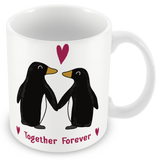 Muggz - Penguins Together Forever Mug, Card, Coaster Gift sets - Penguin Couple in Love