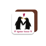 Muggz - Penguins Together Forever Mug, Card, Coaster Gift sets - Penguin Couple in Love