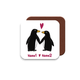 Muggz - Personalised Mug, Card, Coaster Gift sets - Penguins Together Forever - Penguin Couple in Love