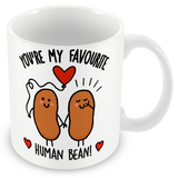 Muggz - My Favourite Human Bean Mug, Card, Coaster Gift sets - Couples in Love