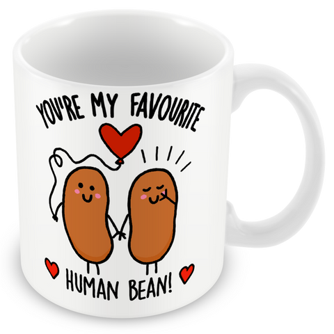 Muggz - My Favourite Human Bean Mug, Card, Coaster Gift sets - Couples in Love