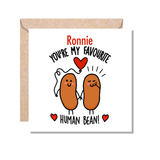 Muggz - Personalised Mug, Card, Coaster Gift sets - My Favourite Human Bean - Couples in Love