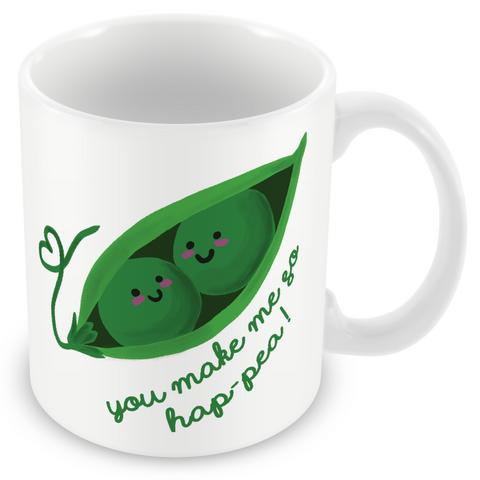 Muggz - Two Peas in a Pod Mug, Card, Coaster Gift sets - You Make me so Hap-pea