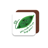 Muggz - Two Peas in a Pod Mug, Card, Coaster Gift sets - You Make me so Hap-pea