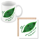 Muggz - Two Peas in a Pod Mug, Card, Coaster Gift sets - You Make me so Hap-pea