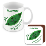 Muggz - Personalised Mug, Card, Coaster Gift sets - Two Peas in a Pod - Best Friends or Couple Gift