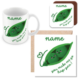 Muggz - Personalised Mug, Card, Coaster Gift sets - Two Peas in a Pod - Best Friends or Couple Gift