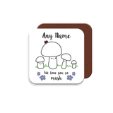 Personalised Mummy We Love You So MUSH – Mug, Card & Coaster Gift Sets - Cute Mushroom Mummy – Gift for Mum - Mum 3 Children