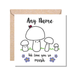 Personalised Mummy We Love You So MUSH – Mug, Card & Coaster Gift Sets - Cute Mushroom Mummy – Gift for Mum - Mum 3 Children