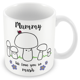 Mummy We Love You So MUSH – Mug, Card & Coaster Gift Sets - Cute Mushroom Mummy – Gift for Mum - Mum 4 Children