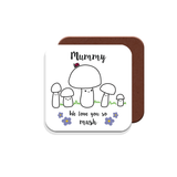 Mummy We Love You So MUSH – Mug, Card & Coaster Gift Sets - Cute Mushroom Mummy – Gift for Mum - Mum 4 Children