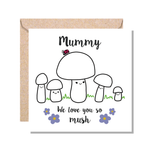 Mummy We Love You So MUSH – Mug, Card & Coaster Gift Sets - Cute Mushroom Mummy – Gift for Mum - Mum 4 Children