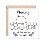 Mummy We Love You So MUSH – Mug, Card & Coaster Gift Sets - Cute Mushroom Mummy – Gift for Mum - Mum 5 Children