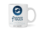 Pisces Star Sign Mug - Personalised Zodiac Mug (February 19 – March 20)