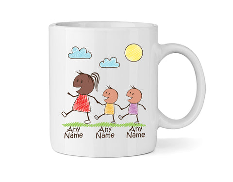 Personalised Mum Mug With Two Sons (Version Two) - Personalised Family Mug