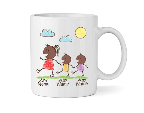 Personalised Mum Mug With Two Sons (Version Three) - Personalised Family Mug