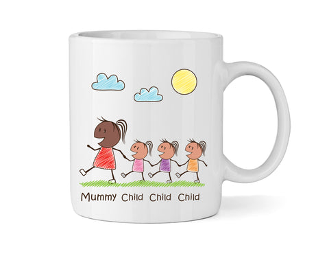 Personalised Mum Mug With Three Daughters (Version Two) - Personalised Family Mug