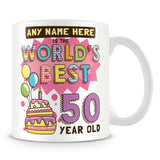 50th World's Best Birthday Personalised Mug