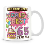 65th World's Best Birthday Personalised Mug