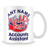 Worlds Best Accounts Assistant Personalised Mug - Red