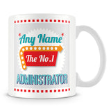 Administrator Personalised Mug - No.1 Retro Gift - Green