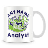 Worlds Best Analyst Personalised Mug - Green