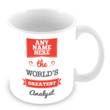 The Worlds Greatest Analyst Personalised Mug - Red