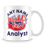 Worlds Best Analyst Personalised Mug - Red