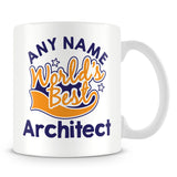 Worlds Best Architect Personalised Mug - Orange