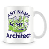 Worlds Best Architect Personalised Mug - Green