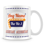 Assistant Accountant Personalised Mug - No.1 Retro Gift - Orange