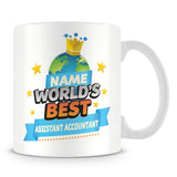 Assistant Accountant Mug - World's Best Personalised Gift  - Blue