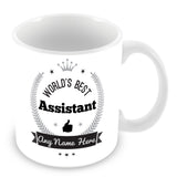 The Worlds Best Assistant Mug - Laurels Design - Silver