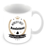 The Worlds Best Assistant Mug - Laurels Design - Gold