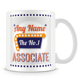 Associate Personalised Mug - No.1 Retro Gift - Orange