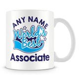 Worlds Best Associate Personalised Mug - Blue