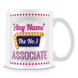 Associate Personalised Mug - No.1 Retro Gift - Pink