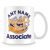 Worlds Best Associate Personalised Mug - Orange