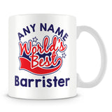 Worlds Best Barrister Personalised Mug - Red