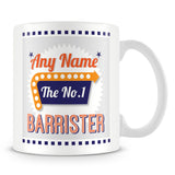 Barrister Personalised Mug - No.1 Retro Gift - Orange