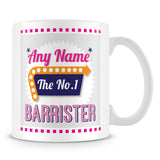 Barrister Personalised Mug - No.1 Retro Gift - Pink