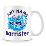 Worlds Best Barrister Personalised Mug - Blue