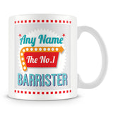 Barrister Personalised Mug - No.1 Retro Gift - Green