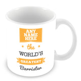 The Worlds Greatest Barrister Personalised Mug - Orange