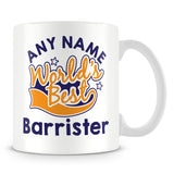 Worlds Best Barrister Personalised Mug - Orange