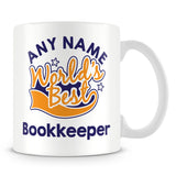 Worlds Best Bookkeeper Personalised Mug - Orange