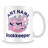 Worlds Best Bookkeeper Personalised Mug - Pink