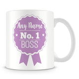 Boss Mug - Personalised Gift - Rosette Design - Purple