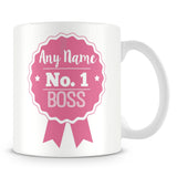 Boss Mug - Personalised Gift - Rosette Design - Pink